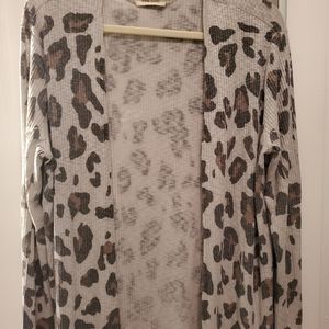 Leopard knit cardigan